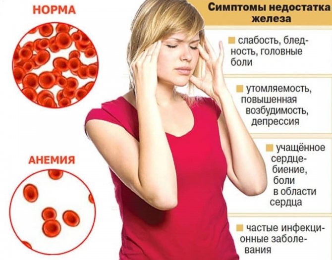 симптомы недостатка железа